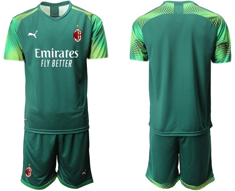 Men 2020-2021 club AC Milan Dark green goalkeeper Soccer Jerseys